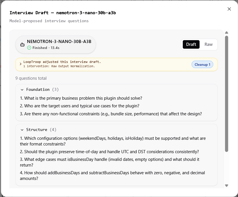 Example interview draft