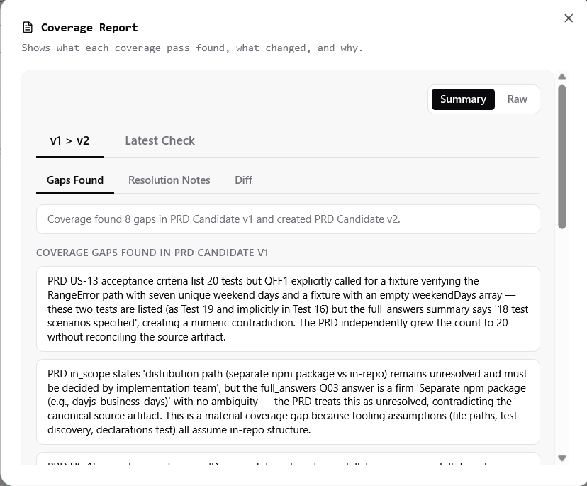 Example PRD coverage gap