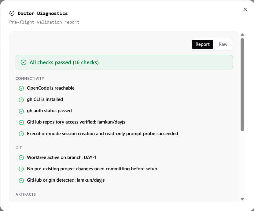 Successful readiness check